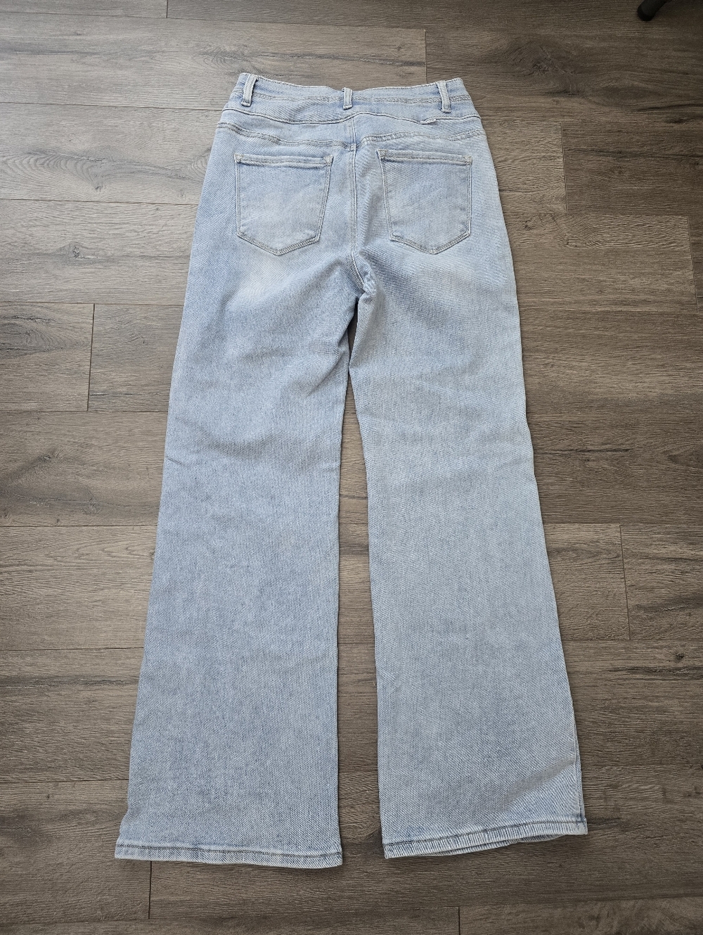Risen High Rise Wide Flare Leg Jeans Lightwash Size 11/30 - Picture 3 of 8